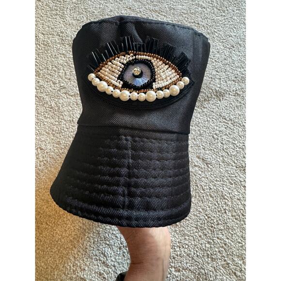 Evil Eye Bucket Hat Black Reversible Women's One Size - Picture 7 of 7